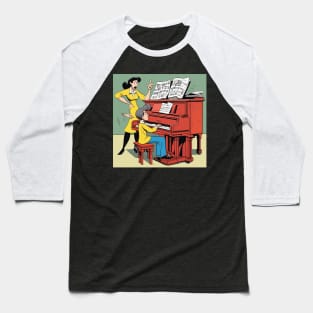 cartoon of a strict female piano teacher Baseball T-Shirt